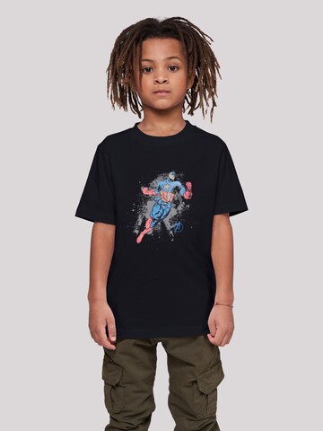 F4NT4STIC Shirt 'Marvel Avengers Captain America Splash' in Zwart: voorkant