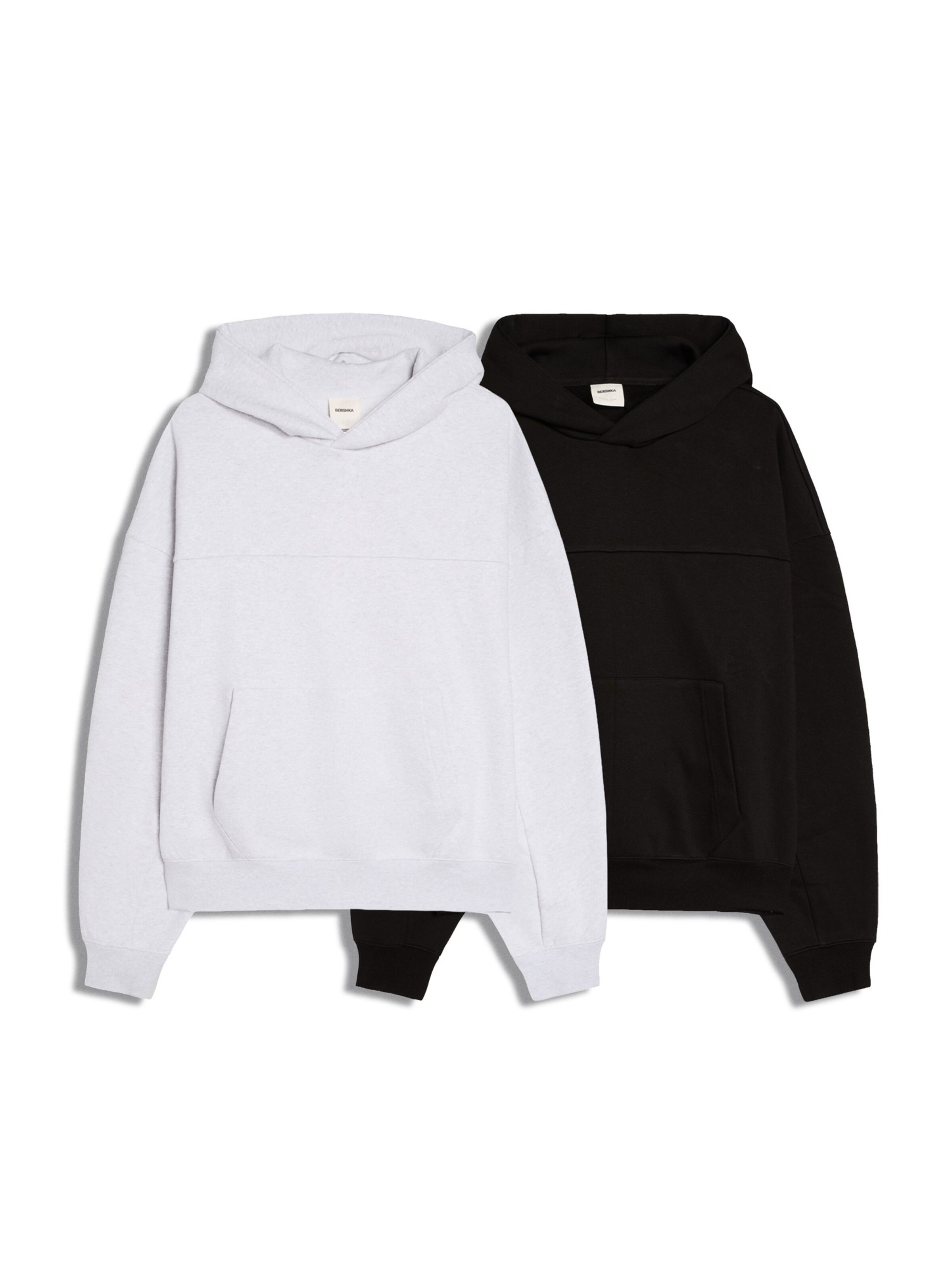 Bershka Sweat-shirt en XS en gris chiné / noir, Vue avec produit