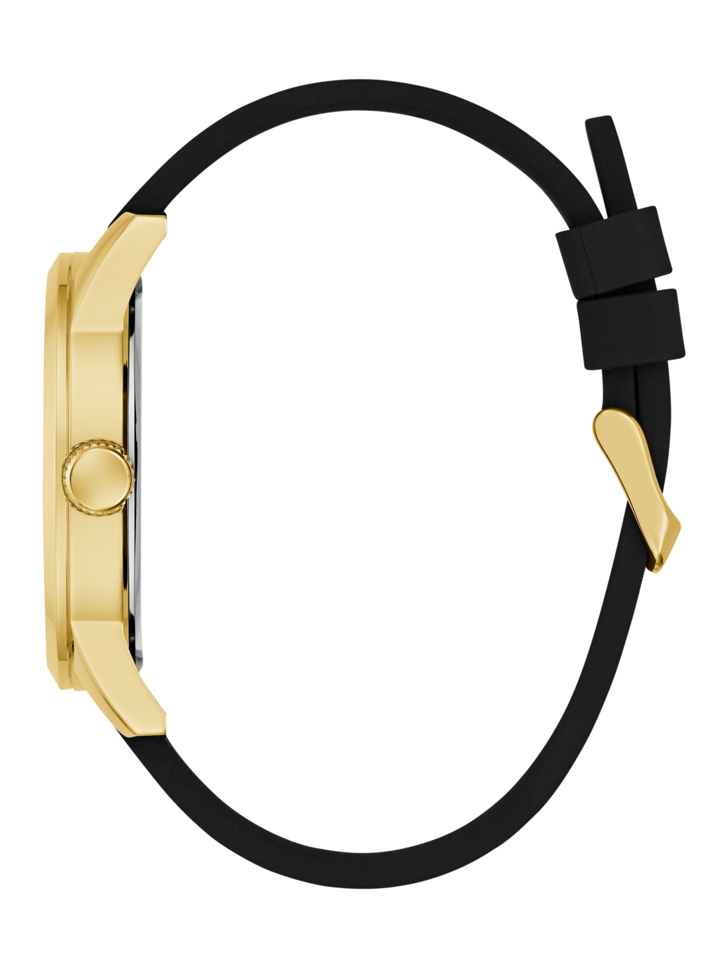 GUESS Analoguhr 'Badge' in Schwarz