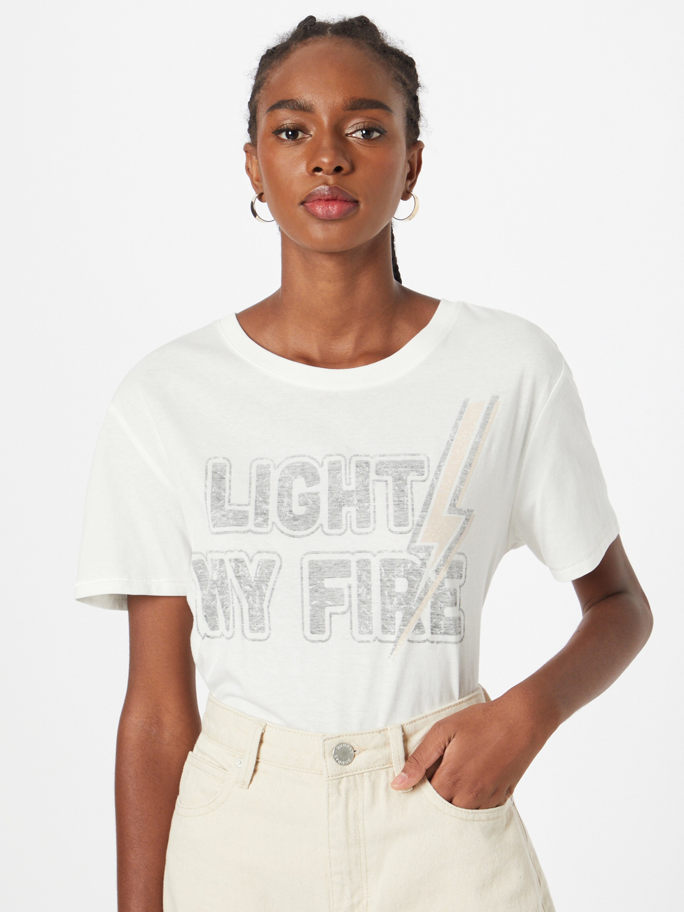 Frauen Shirts & Tops OUI T-Shirt in Weiß - YR86106 Frauen Shirts & Tops OUI T-Shirt in Weiß - YR86106