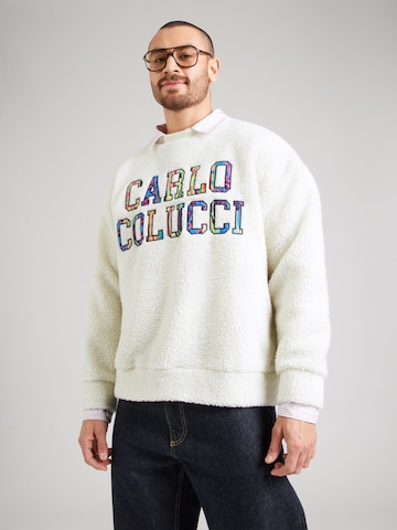 Carlo Colucci Sweatshirt in Weiß: Vorderseite