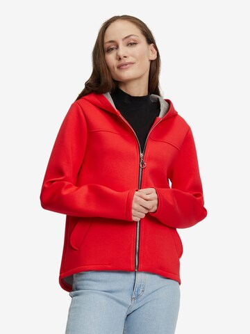 Amber & June Zip-Up Hoodie in Red: front