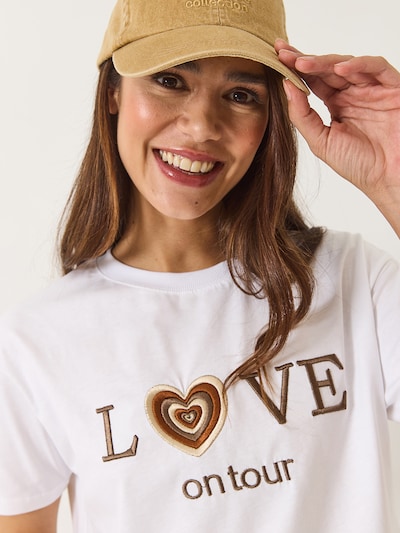 Maglietta Bianco Lucci di colore stucco / caramello / marrone scuro / bianco, Visualizzazione prodotti