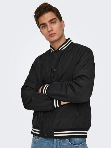 Only & Sons Between-season jacket in Black: front