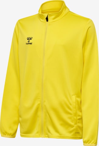 Hummel Athletic Zip-Up Hoodie 'ESSENTIAL' in Yellow