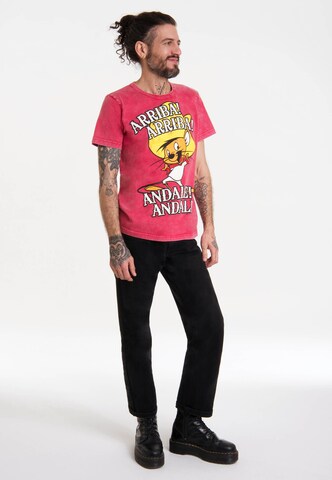 LOGOSHIRT Shirt 'Looney Tunes - Speedy Gonzales' in Rood