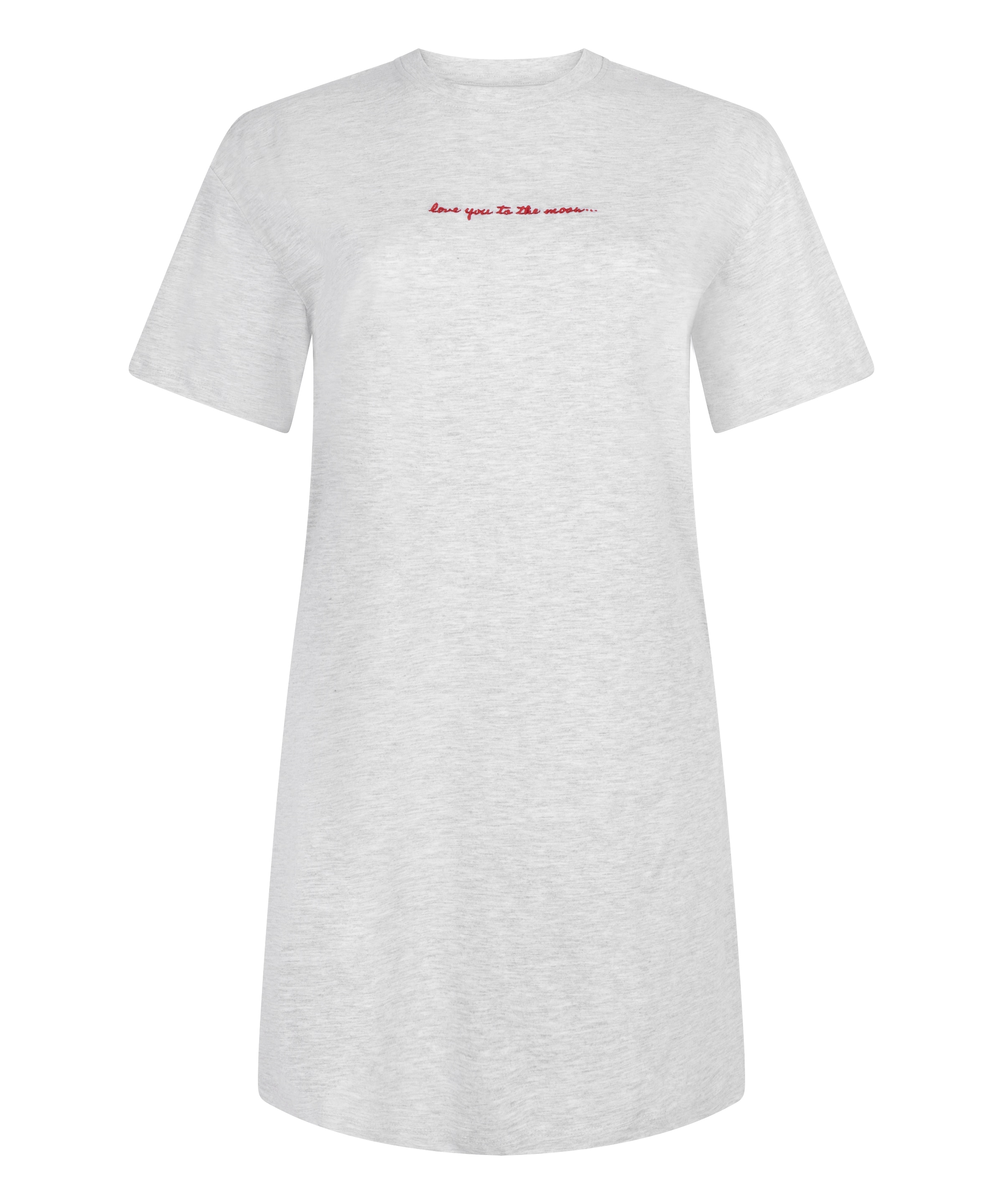 Hunkemöller Chemise de nuit en gris clair / rouge, Vue avec produit