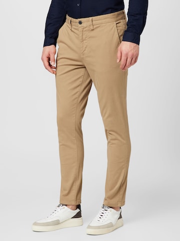 BURTON MENSWEAR LONDON Regular Chino Pants in Beige: front