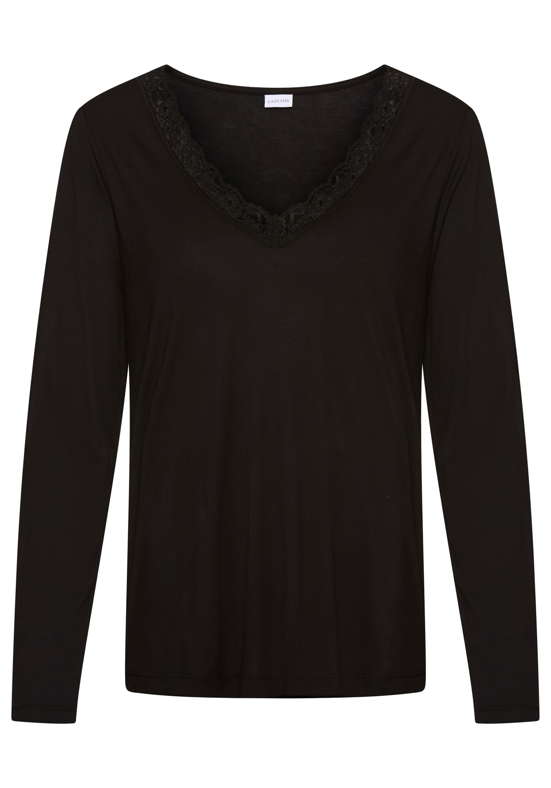 LASCANA - Camisa de pijama em preto: frente