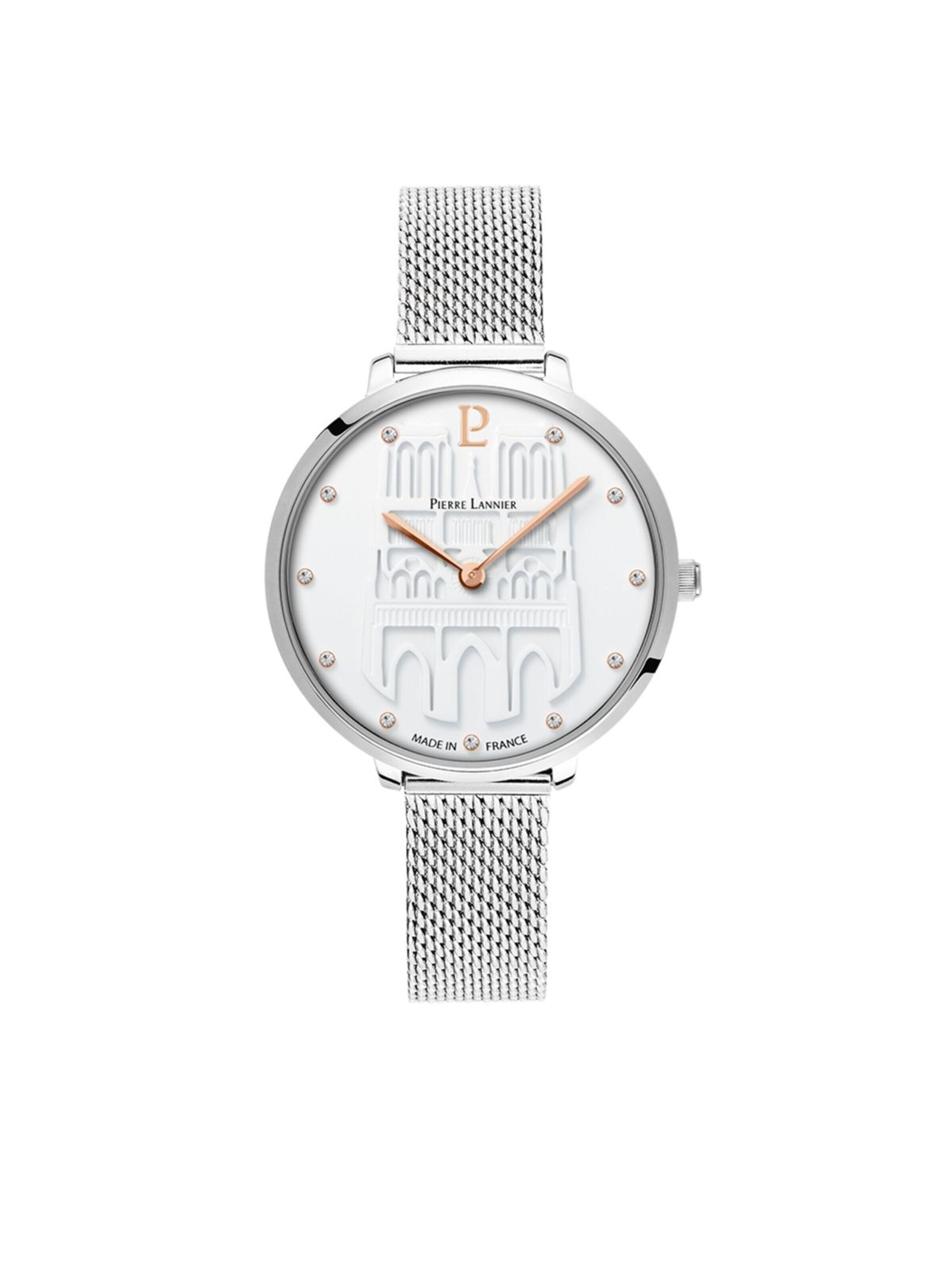 Montre à affichage analogique 'Coeur Battant' Pierre Lannier en blanc : devant