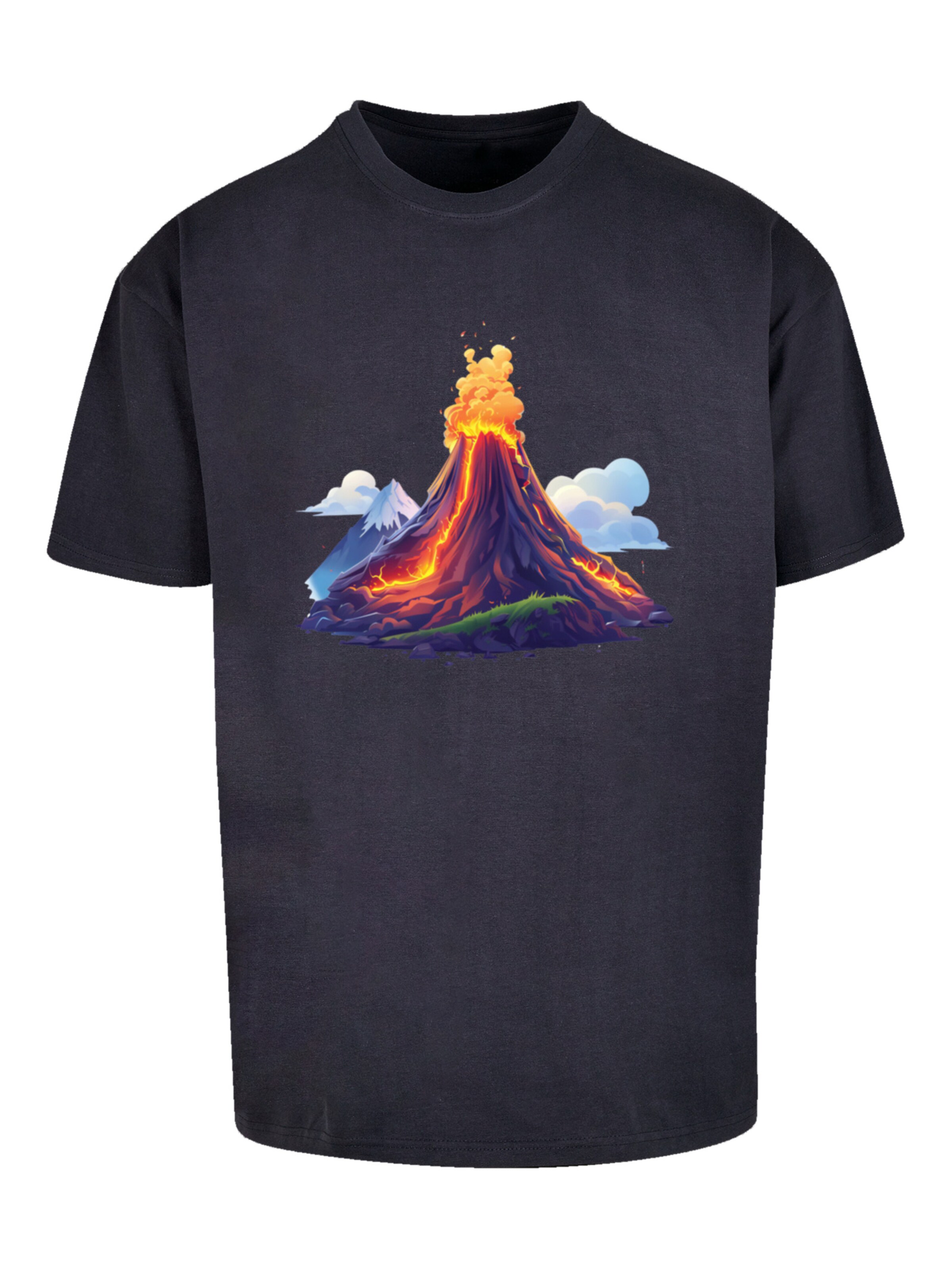 F4NT4STIC T-Shirt 'Vulkanausbruch' in Blau: Vorderseite