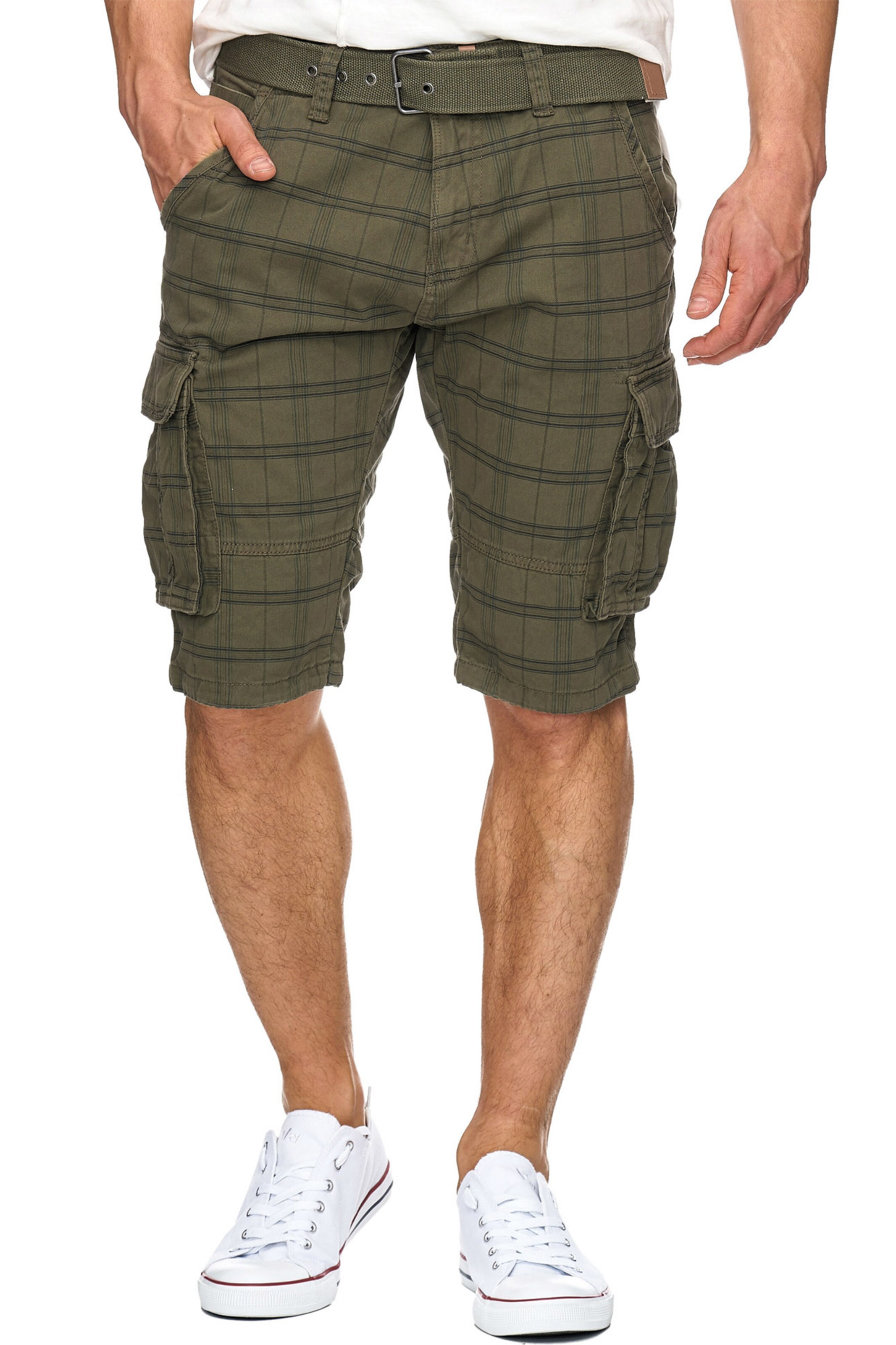 INDICODE JEANS Regular Cargo in Grün: Vorderseite