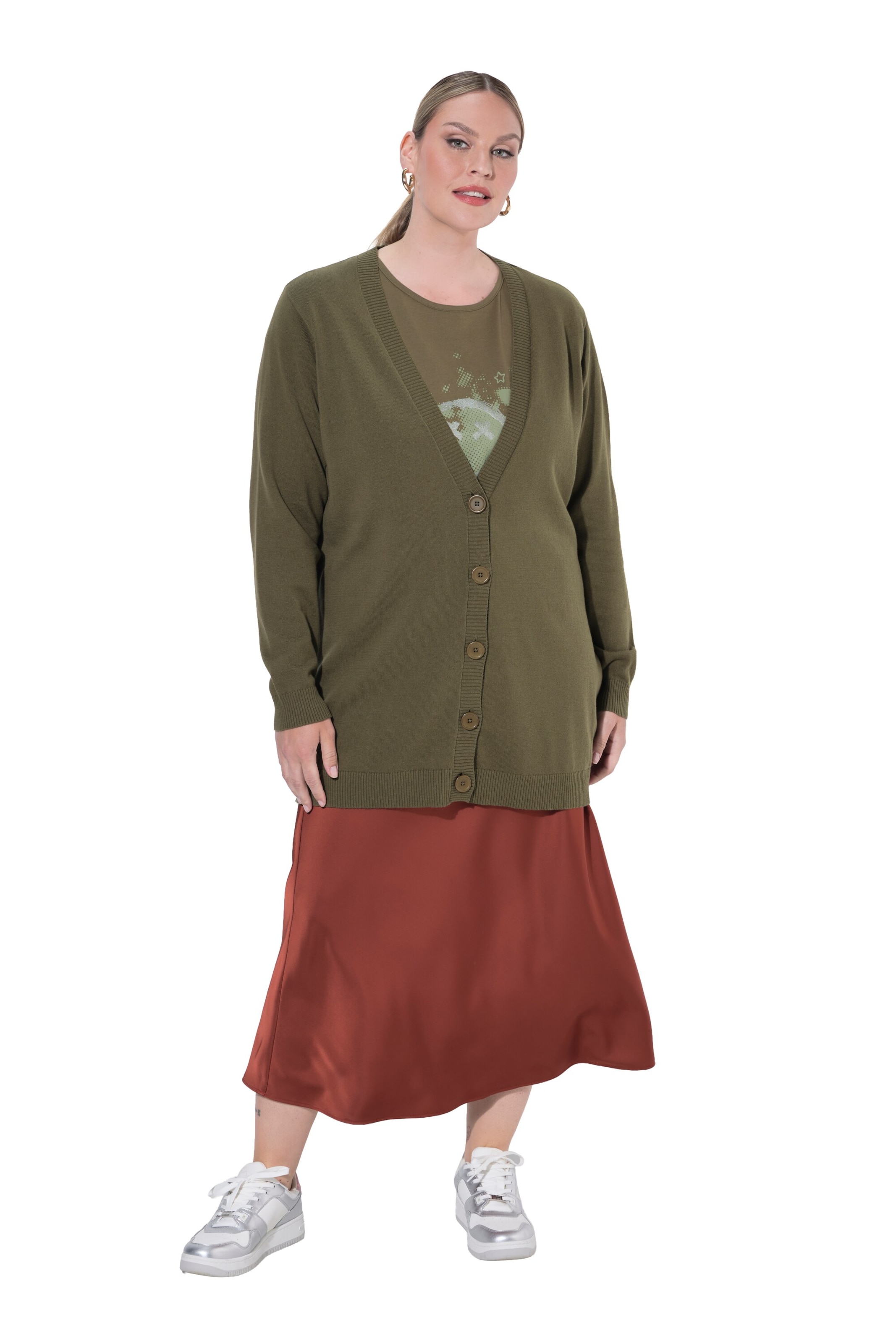 MIAMODA Knit Cardigan in Green