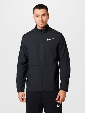 NIKE Sportsweatvest in Zwart: voorkant