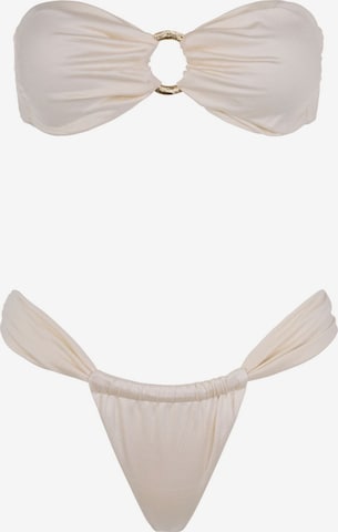 Acuarela Brand - Bandeau Bikini 'Riviera' en blanco: frente