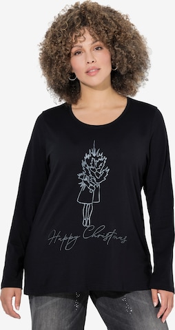 Ulla Popken Shirt in Zwart: voorkant