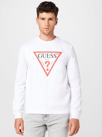 GUESS كنزة رياضية 'Audley' بلون أبيض: الأمام