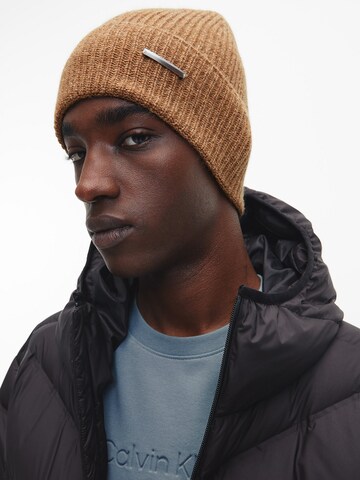 Calvin Klein Beanie in Brown: front