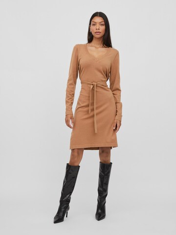 VILA Knit dress in Brown: front