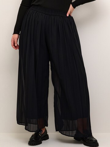 Wide leg Pantaloni 'Feri' di KAFFE CURVE in nero: frontale