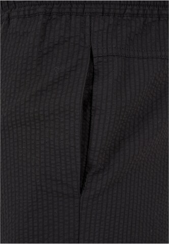 Urban Classics Regular Trousers 'Seersucker' in Black