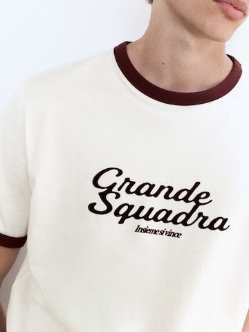 Pull&Bear Paita 'GRANDE SQUADRA' värissä valkoinen