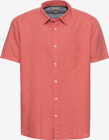 CAMEL ACTIVE Kurzarm Hemd aus einem Leinen und Baumwolle in Rot: Vorderseite