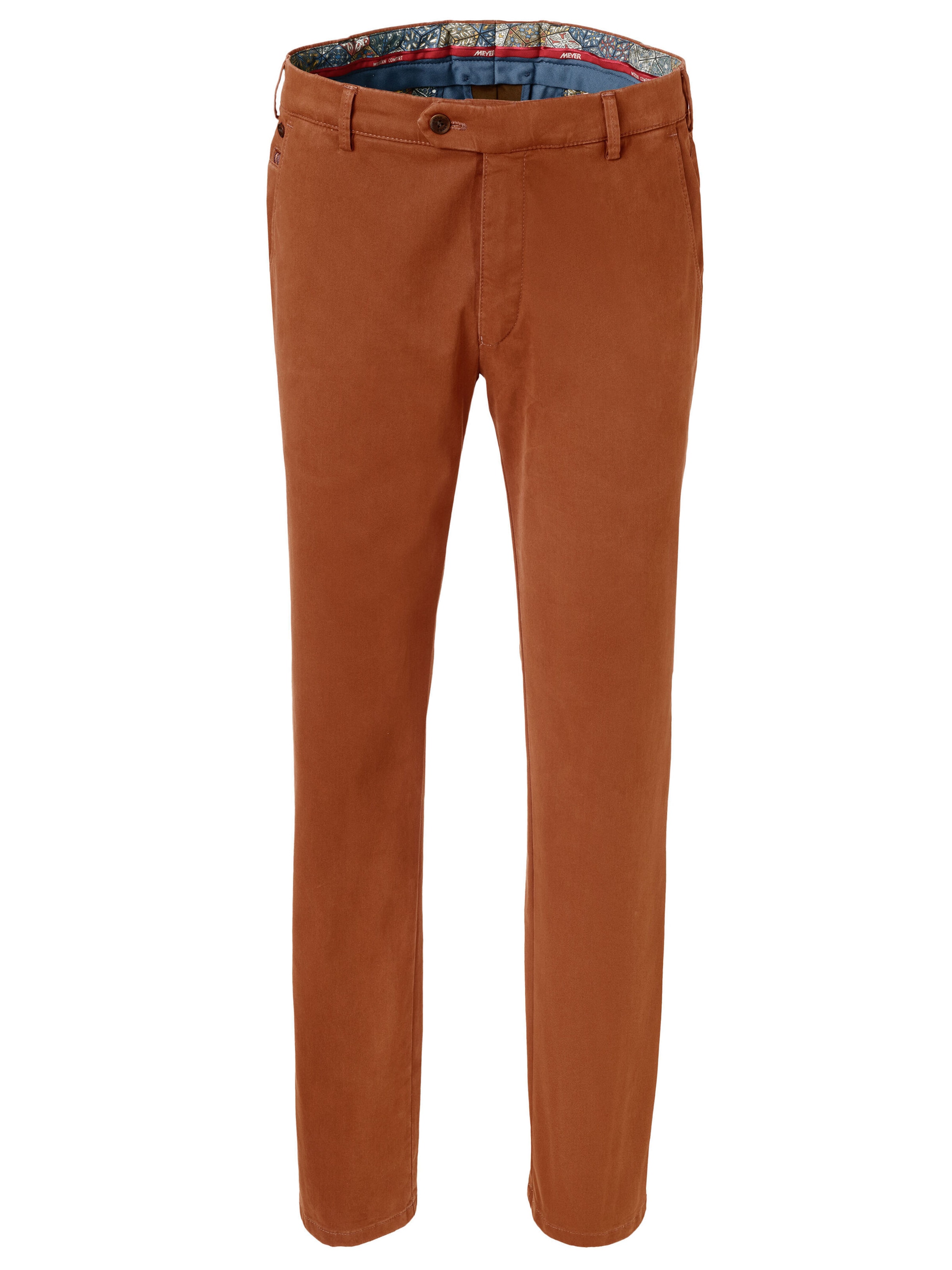 Meyer Hosen Regular Chino Pants 'Roma' in Brown: front