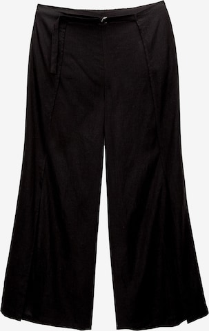 Wide Leg Pantalon Pull&Bear en noir : devant