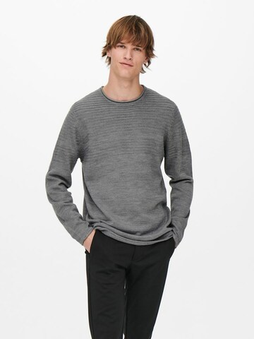 Only & Sons Sweater in Grey: front