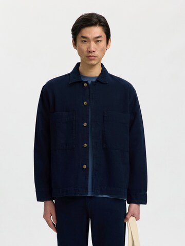 SELECTED Regular fit Between-Season Jacket in Blue: front