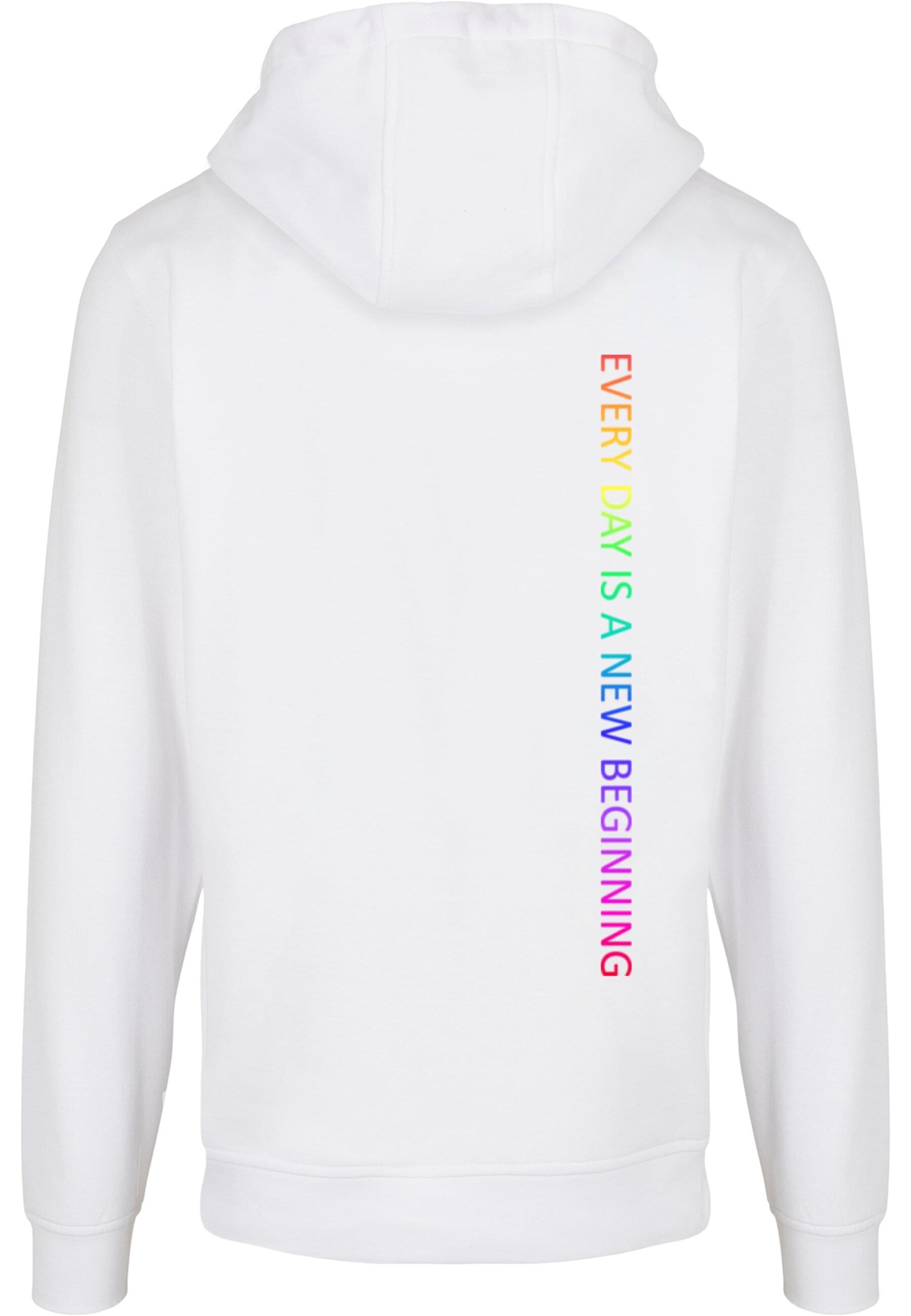 Merchcode Sweatshirt 'Hope Rainbow' in Weiß