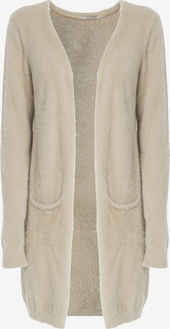Influencer Strickjacke in Beige: Vorderseite