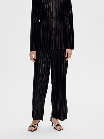 Wide Leg Pantalon SELECTED FEMME en noir : devant