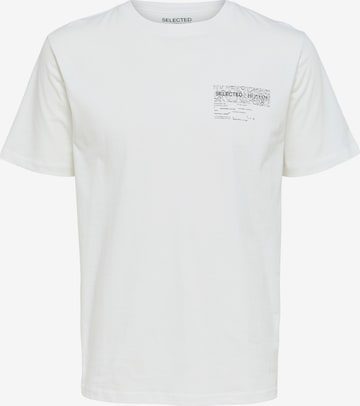 T-Shirt 'Ajax' SELECTED HOMME en blanc : devant