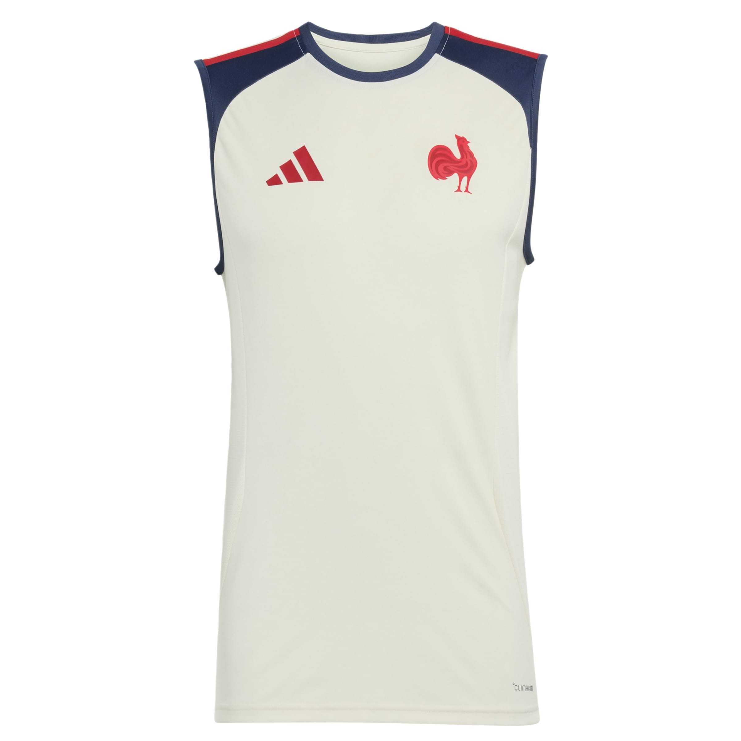 T-Shirt fonctionnel 'Frankreich Rugby' ADIDAS PERFORMANCE en blanc : devant