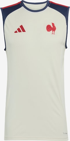 T-Shirt fonctionnel 'Frankreich Rugby' ADIDAS PERFORMANCE en blanc : devant