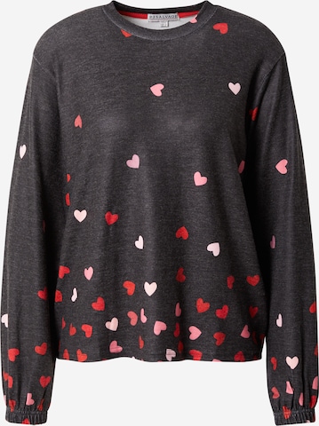 PJ Salvage Pajama Shirt 'Kiss me goodnight' in Grey: front