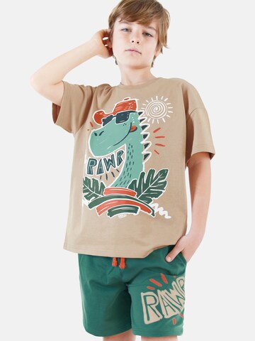 Denokids Tracksuit 'Summer Dino' in Beige: front