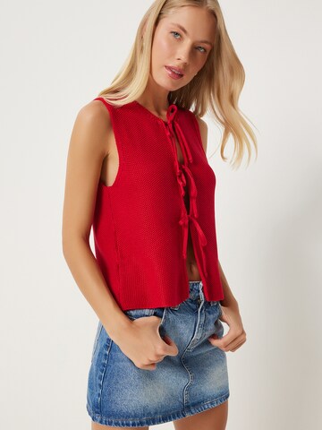 Happiness İstanbul Strickweste in Rot