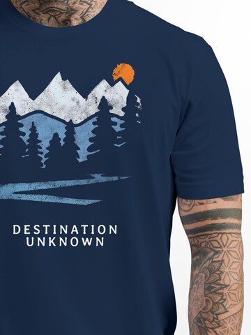 Neverless Shirt 'Destination unknown' in Blue