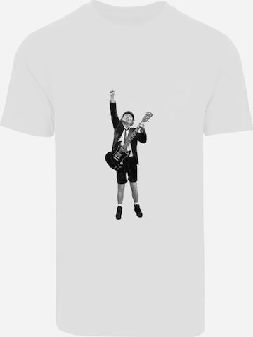 F4NT4STIC Shirt 'ACDC Angus Young Cut Out' in Wit: voorkant