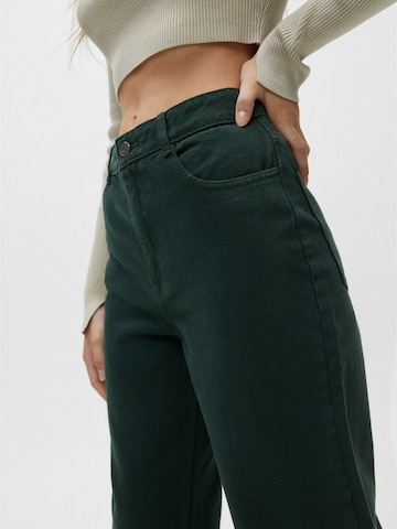 Pull&Bear Wide leg Jeans in Groen