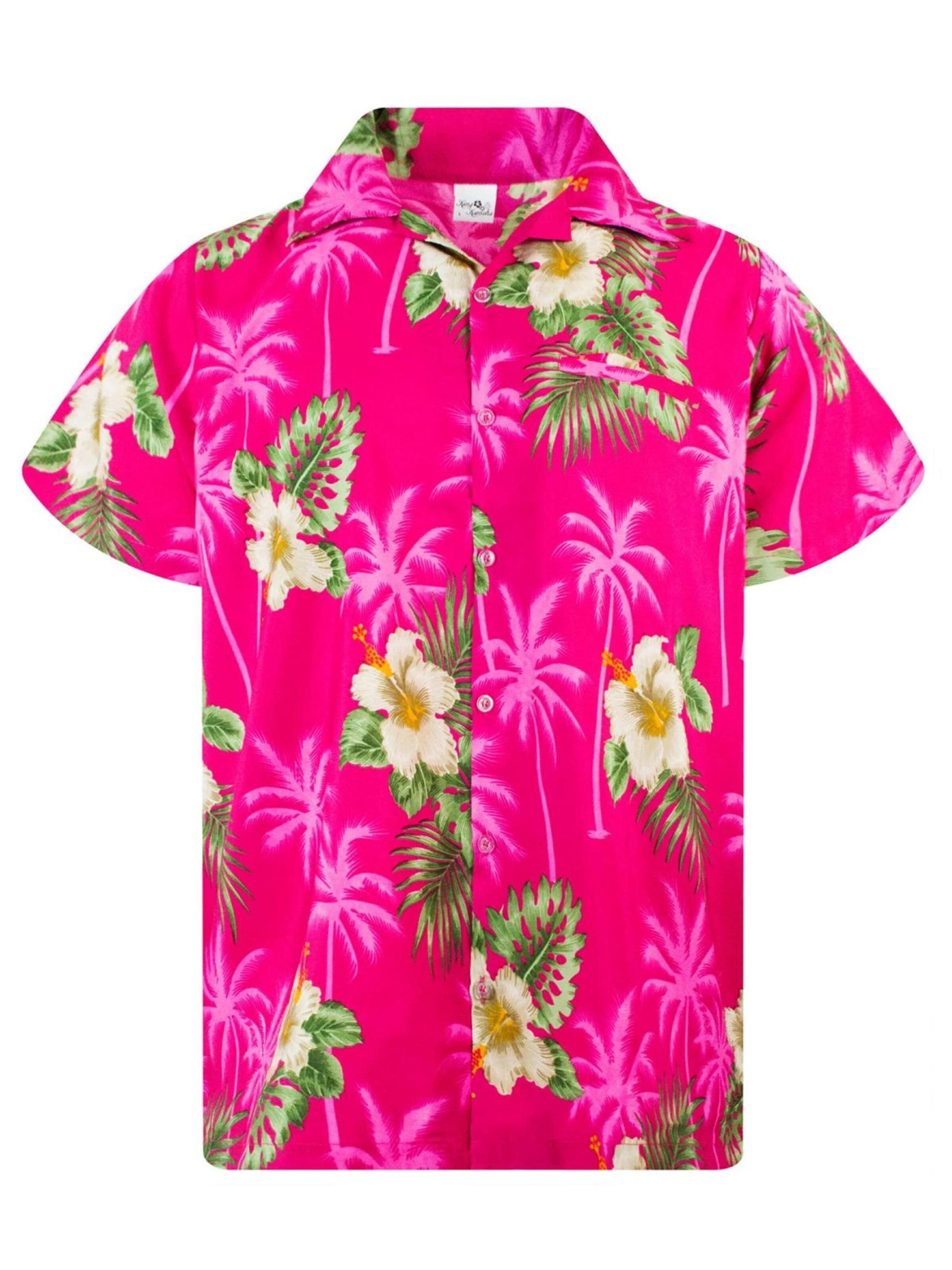 King Kameha Shirt 'Small Flower'‌‌‌‌‌‌‌‌ in Pink: Vorderseite