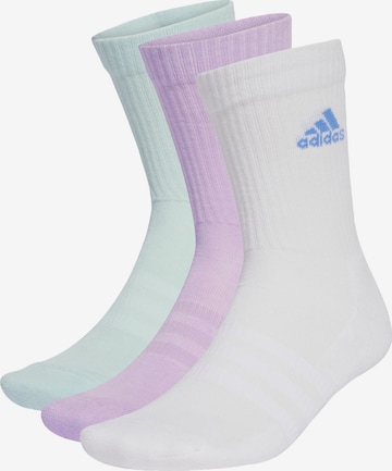 ADIDAS PERFORMANCE Sportsocken 'Cushioned Crew 3 Pairs' in Grün: Vorderseite