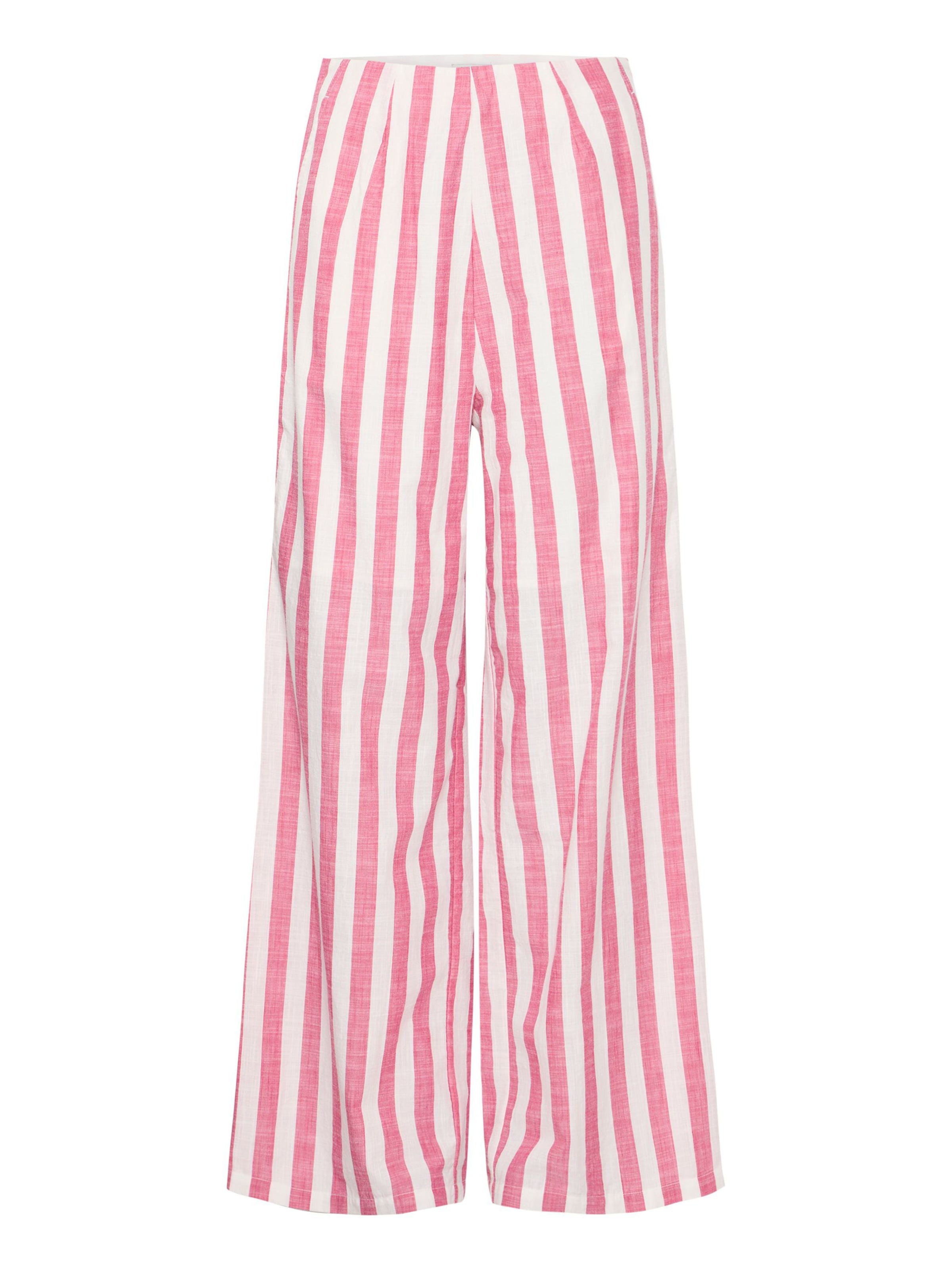 Wide Leg Pantalon 'Lolia' ICHI en rose : devant