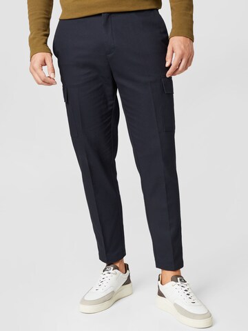 BURTON MENSWEAR LONDON Slim fit Cargo trousers in Blue: front