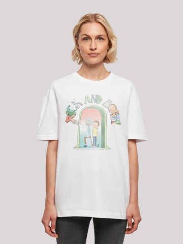 T-shirt 'Rick And Morty Doors' F4NT4STIC en blanc : devant