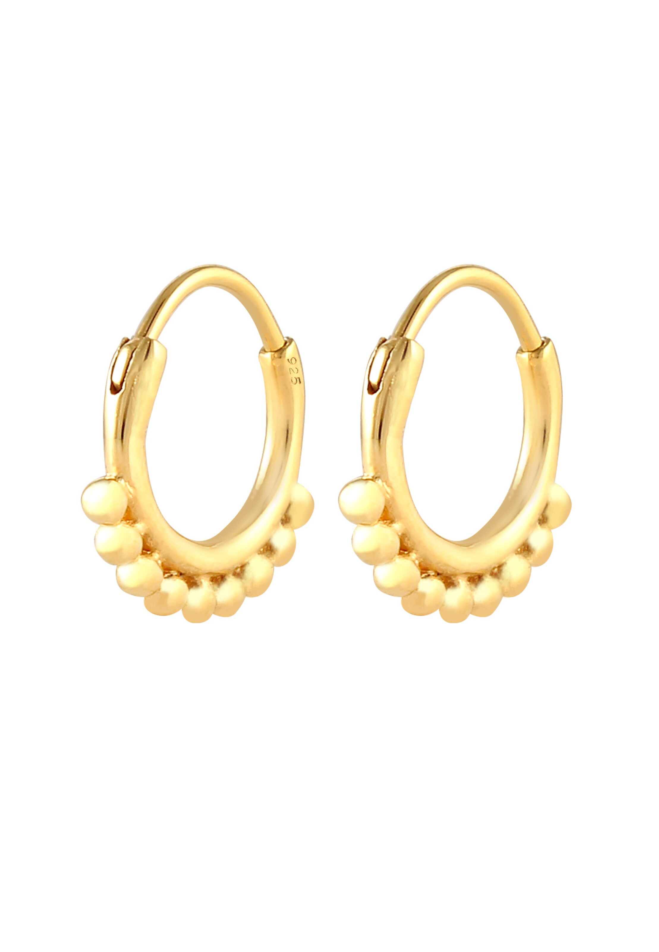 ELLI Ohrringe 'Creole, Kugeln' in Gold: Vorderseite