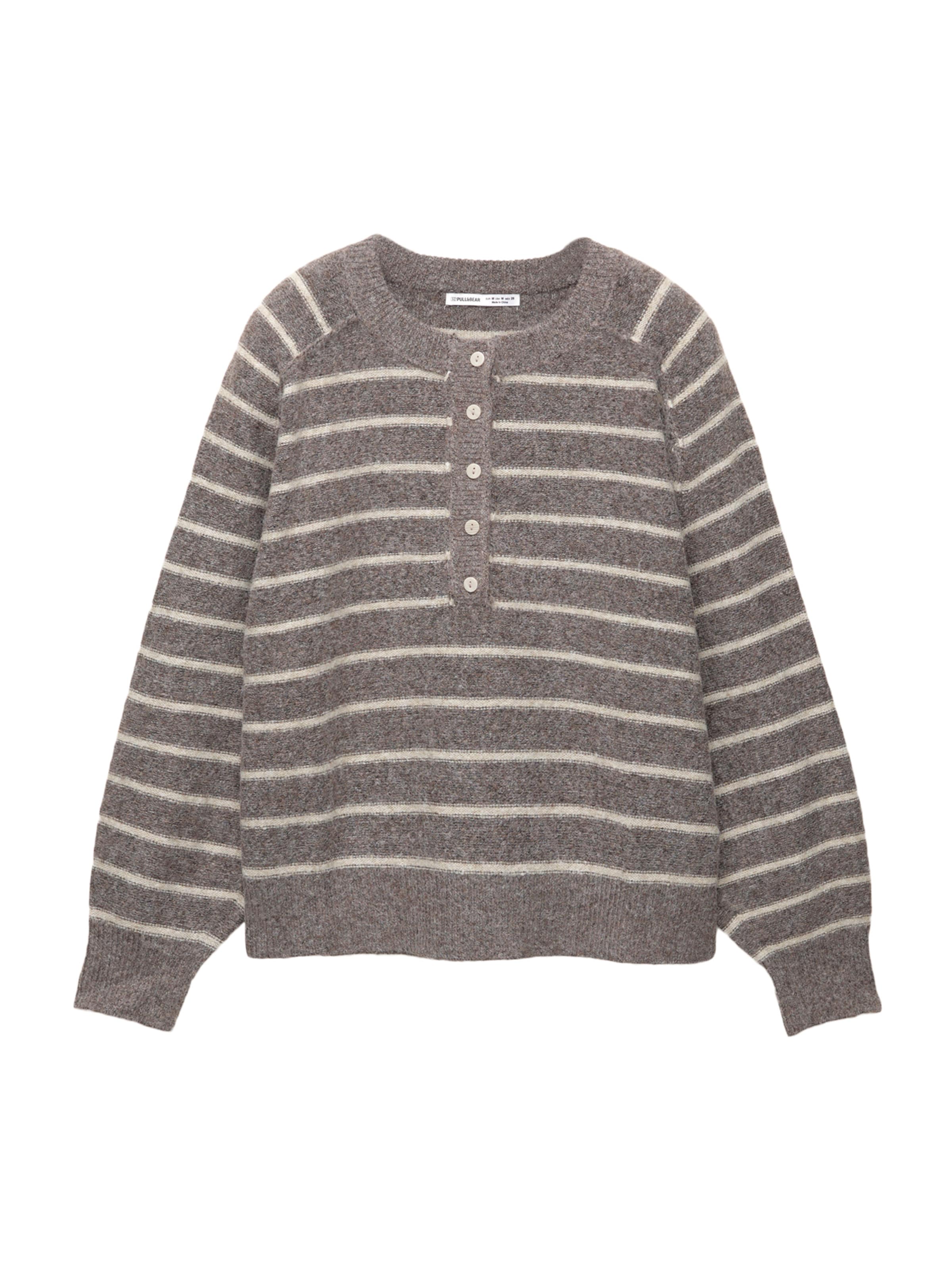 Pull&Bear Pulover | rjava barva: sprednja stran